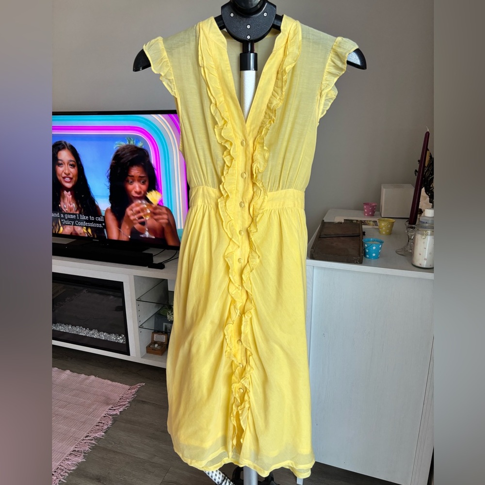 Yellow silk Dress